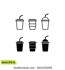 paper cup icon illustration vector design element 