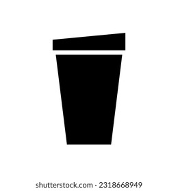 Icono de taza de papel, logotipo aislado en fondo blanco