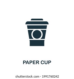 Paper Cup icon. Monochrome simple element from packaging collection. Creative Paper Cup icon for web design, templates, infographics and more