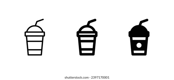 paper cup icon set vector For Web and mobile apps