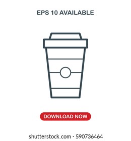 Paper cup icon vector