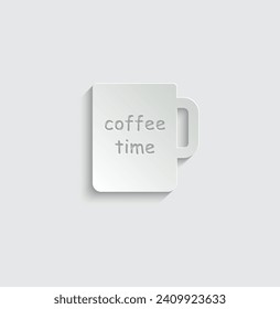 Papier-Tasse-Symbol Vektorkaffee-Teekarte Logo