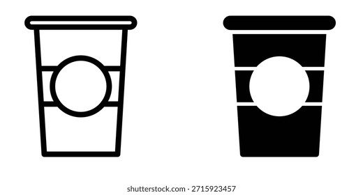 Plantilla de diseño de Ilustración vectorial de icono de taza de papel