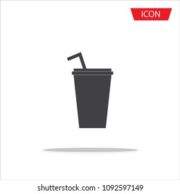 Paper cup icon vector isolated on white background.