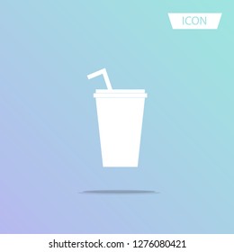 Paper cup icon vector isolated on white background.