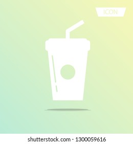 Paper cup icon vector isolated on white background.