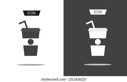 Paper cup icon vector isolated on white background.