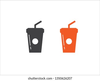 Paper cup icon vector isolated on white background.