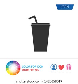 Paper cup icon vector isolated on white background.