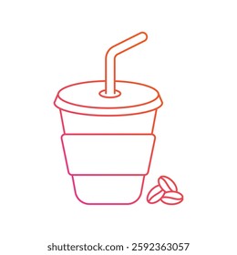 paper cup icon with white background vector stock illustration