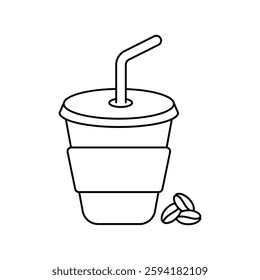 paper cup icon with white background vector stock illustration