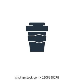 Paper cup isolated flat icon on white background, 400 coffee set, logo and sign