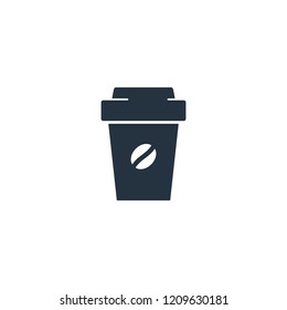 Paper cup isolated flat icon on white background, 400 coffee set, logo and sign