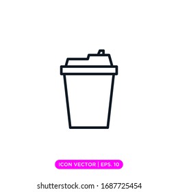 Paper cup line icon vector design. Editable stroke