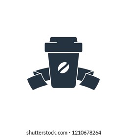 Paper cup logo isolated icon on white background, 400 coffee set