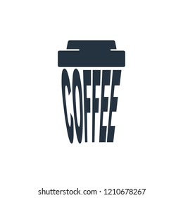 Paper cup logo isolated icon on white background, 400 coffee set