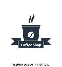 Paper cup logo isolated icon on white background, 400 coffee set