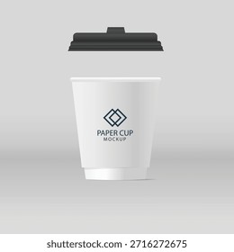 paper cup open lid mockup vector