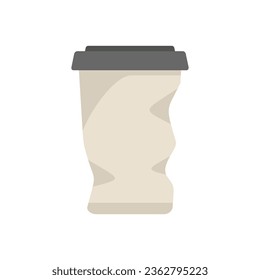 Paper cup recycle icon flat vector. Trash garbage. Reduce reuse isolated