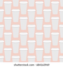 Paper Cup Seamless Pattern Flat Style Stock Vector (Royalty Free ...