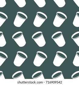 Paper cup seamless vector pattern