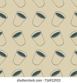 Paper cup seamless vector pattern