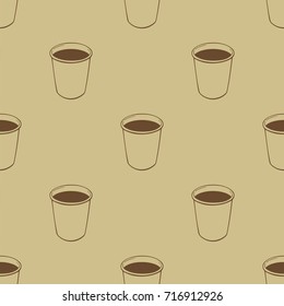 Paper cup seamless vector pattern
