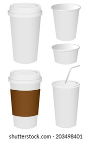Paper cup set Vector