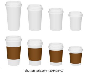 Paper cup set Vector