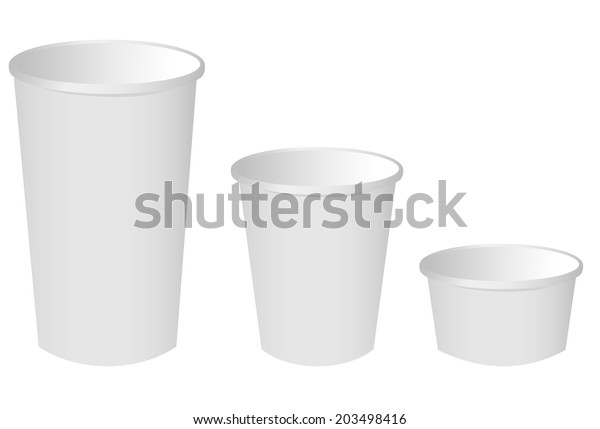Paper Cup Set Vector Stock Vector (Royalty Free) 203498416 | Shutterstock