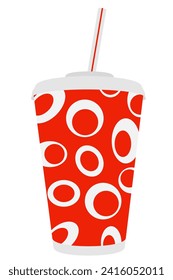Papiertasse für Soda-Vektorgrafik einzeln auf weißem Hintergrund