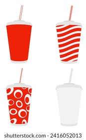 taza de papel para ilustración vectorial de la población de soda aislada en fondo blanco