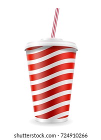 paper cup for soda stock vector illustration isolated on white background