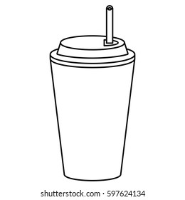 paper cup soda straw thin line
