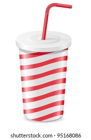 paper cup with soda vector illustration isolated on white background