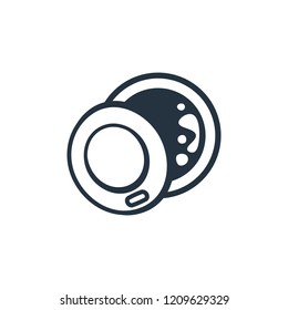 Paper cup, takeaway isolated top icon on white background, 400 coffee set, logo and sign