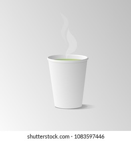 Paper cup with tea