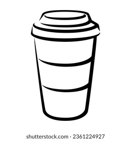 Paper cup with tea. Illustration of traditional drink.