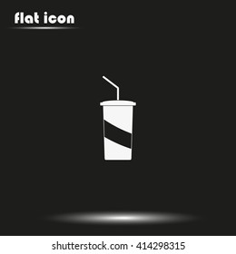 Paper cup template for soda or cold beverage.
