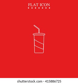 Paper cup template for soda or cold beverage.