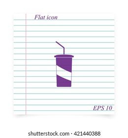 Paper cup template for soda or cold beverage.