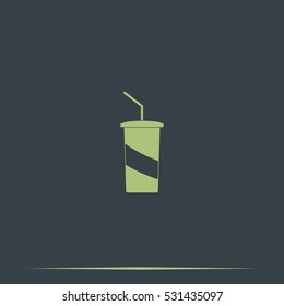 Paper cup template for soda or cold beverage.