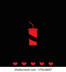 Paper cup template for soda or cold beverage.