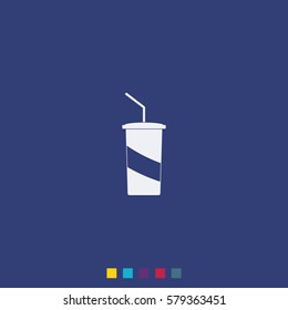 Paper cup template for soda or cold beverage.