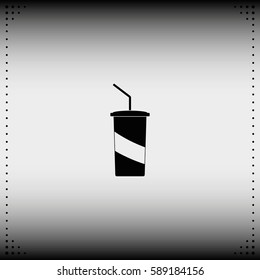 Paper cup template for soda or cold beverage.