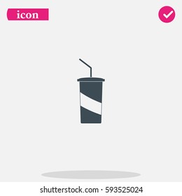 Paper cup template for soda or cold beverage.