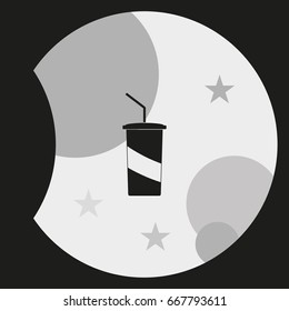 Paper cup template for soda or cold beverage.