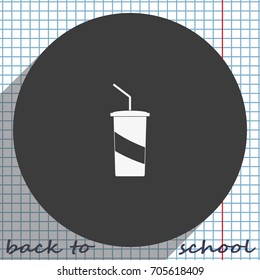 Paper cup template for soda or cold beverage.