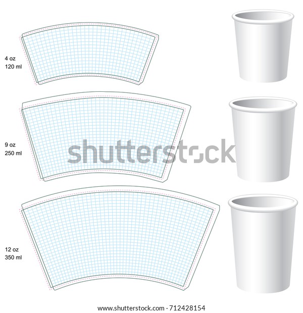 Download Paper Cup Vector Blank Templates 3 Stock Vector Royalty Free 712428154 PSD Mockup Templates
