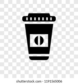 Paper cup vector icon isolated on transparent background, Paper cup transparency logo concept